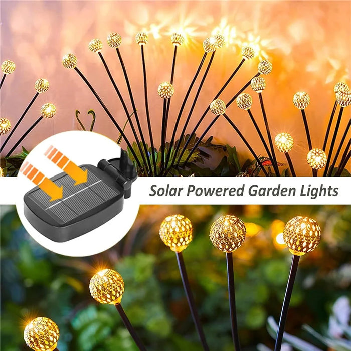 10-Head Solar Morocco Ball Light 2 Modes Landscape Garden Lawn Ground Light - Warm White Light - 5