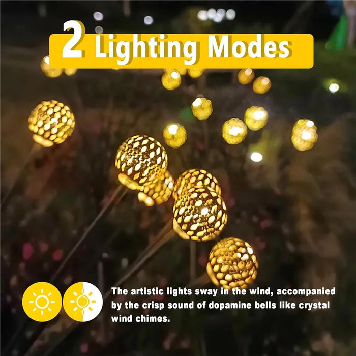 10-Head Solar Morocco Ball Light 2 Modes Landscape Garden Lawn Ground Light - Warm White Light - 6