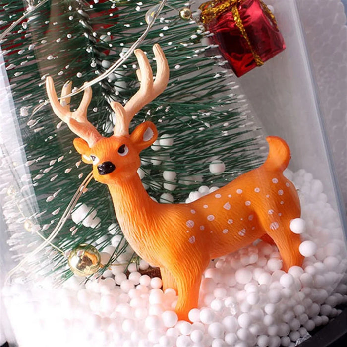 Christmas Gift Window Display Glass Cover LED Light Ornaments - Star and Deer - 3
