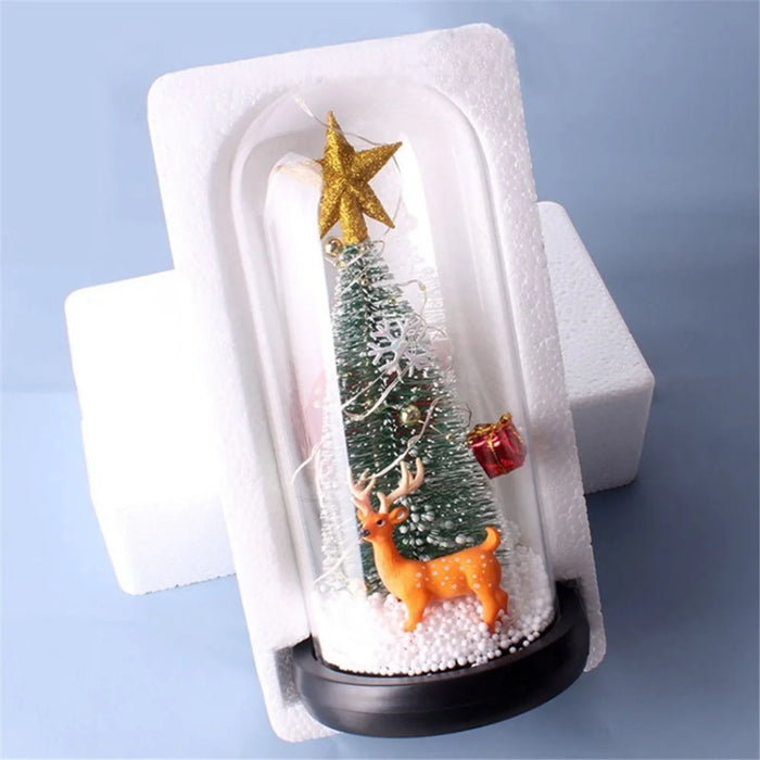 Christmas Gift Window Display Glass Cover LED Light Ornaments - Star and Deer - 5