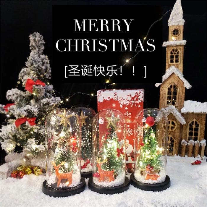Christmas Gift Window Display Glass Cover LED Light Ornaments - Star and Deer - 6