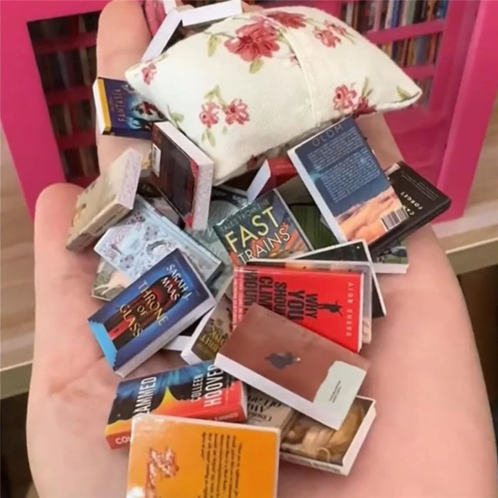 Anxiety Bookshelf Ornament Handmade Mini Room Box Wooden Miniature Book Shelf - 6