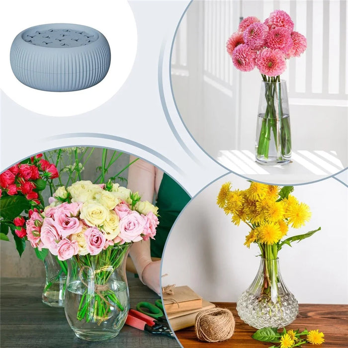 7cm Silicone Spiral Stem Holder for Vases, Flower Arrangement Holder - Blue - 4