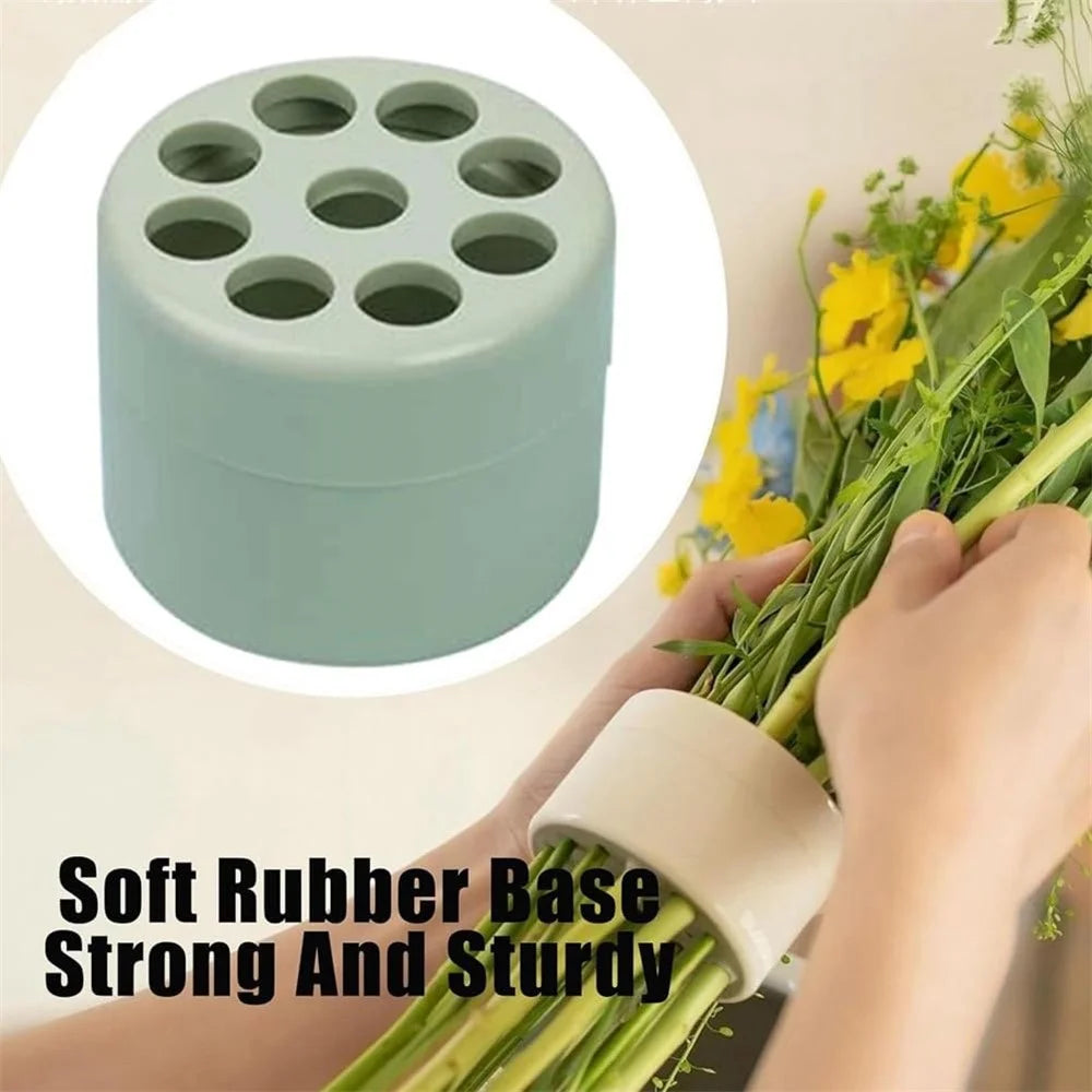 7cm Flower Arranger for Large and Small Flower Stems Reusable Bouquet Stand Spiral Flower Stem Holder ABS +TPE Flower Arranger - Green - 3