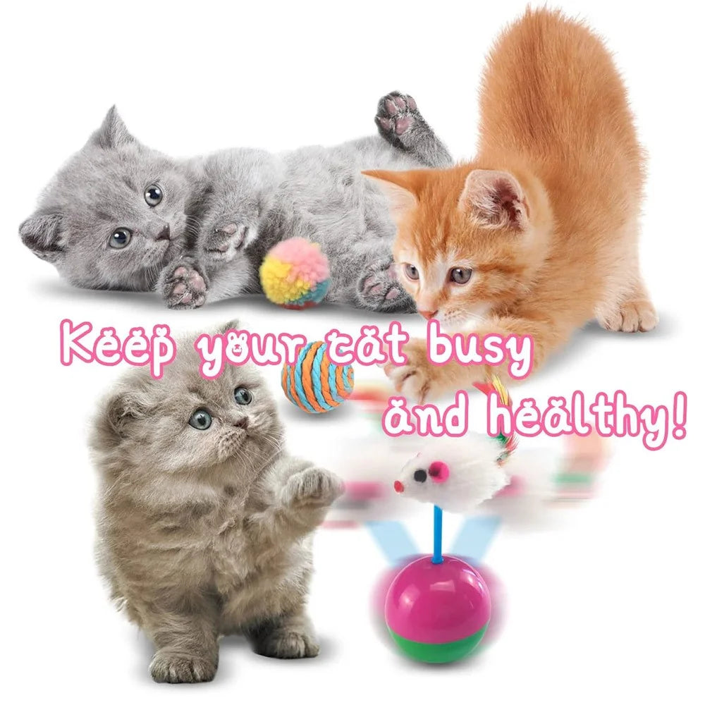 20Pcs / Set Cat Toys Set with Collapsible Rainbow Tunnel Interactive Cat Feather Mouse Crinkle Balls Toy - 5