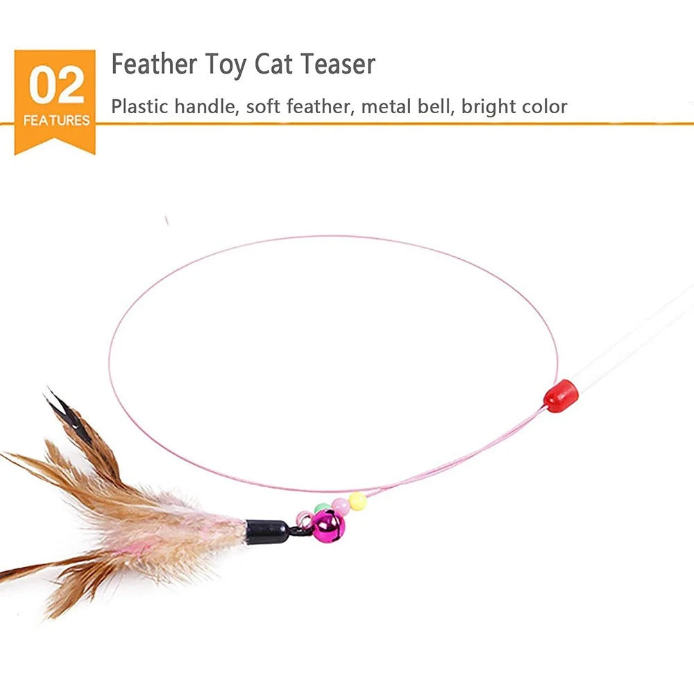 14Pcs / Set Cat Toys Set Interactive Cat Toys Catnip Teaser Wand Fluffy Mouse Turntable Crinkle Balls - 7