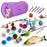 30Pcs / Set Cat Toys Set with Purple Tunnel Interactive Cat Toy Feather Fish Mouse Crinkle Balls - 1