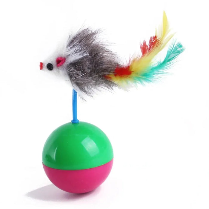 30Pcs / Set Cat Toys Set with Purple Tunnel Interactive Cat Toy Feather Fish Mouse Crinkle Balls - 4