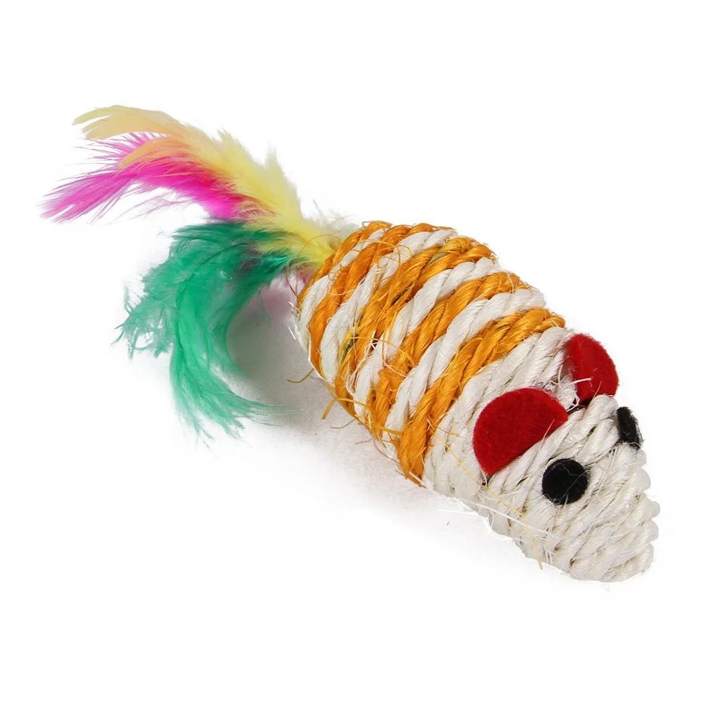 12Pcs / Set Cat Mouse Crinkle Balls Toys Set Interactive Cat Toys Catnip Teaser Wand Fluffy Mice Balls - 4
