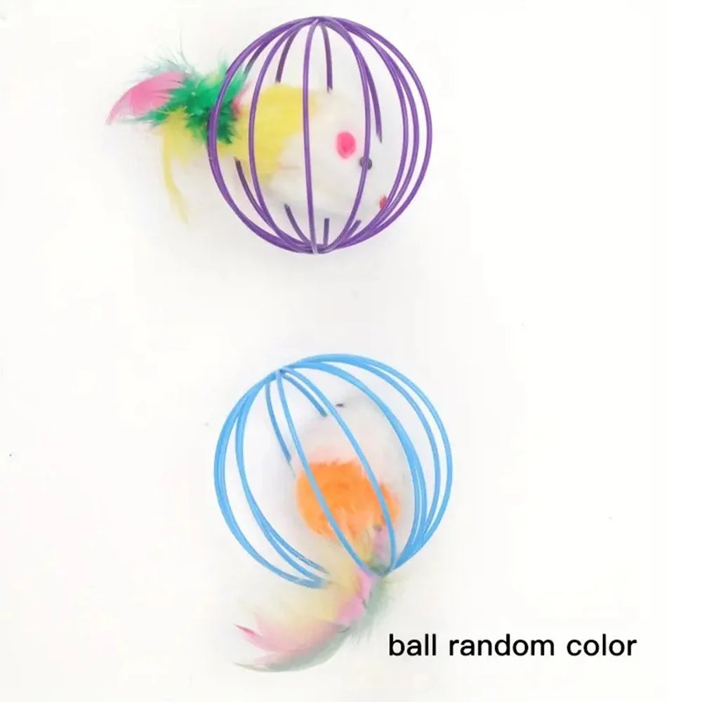 27Pcs / Set Cat Toys Set with T-Shaped Black Tunnel Interactive Cat Toy Feather Fish Mouse Crinkle Balls - 7