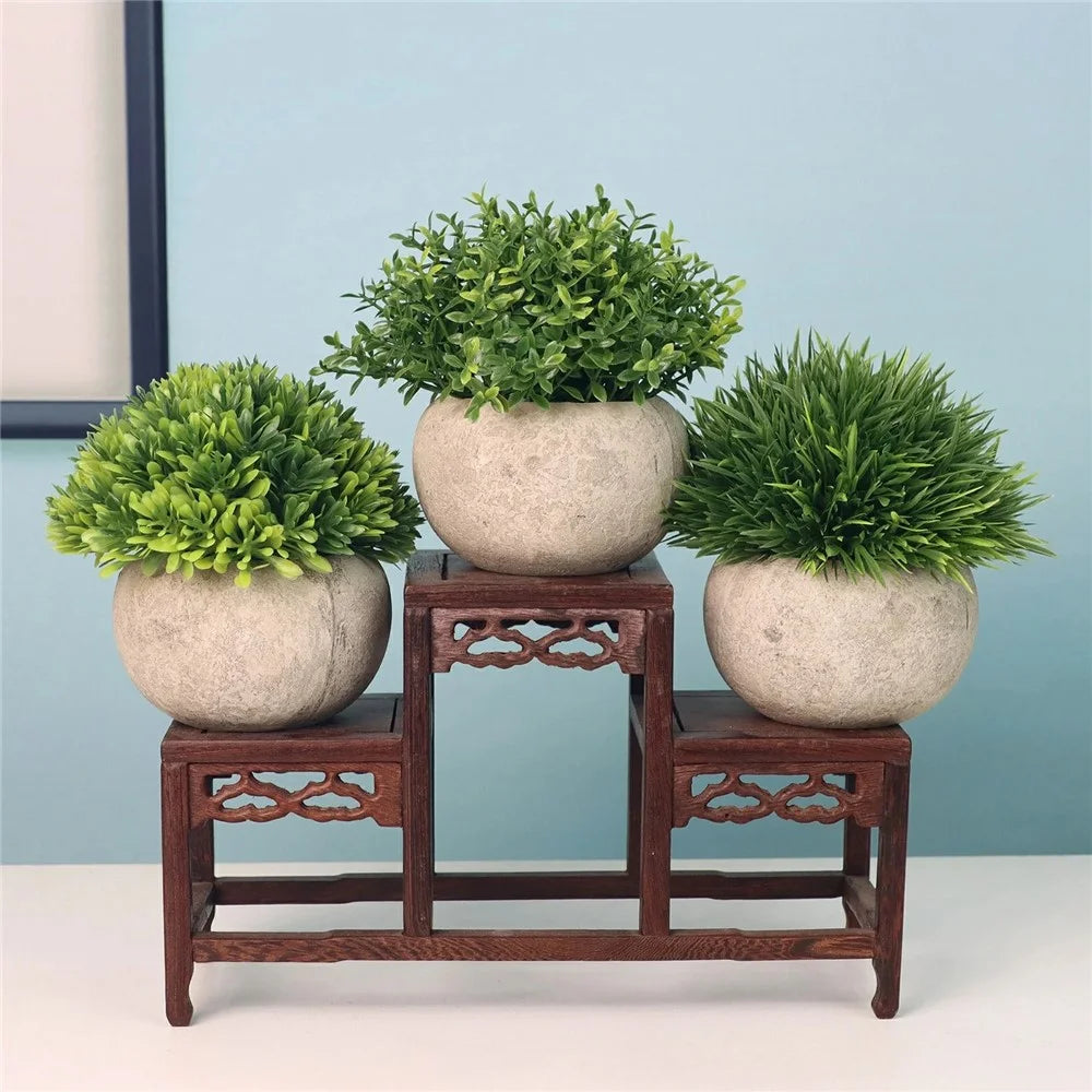 Simulation Plastic Potted Plant Artificial Grass Desktop Decoration for Living Room - PB07-20 - 3