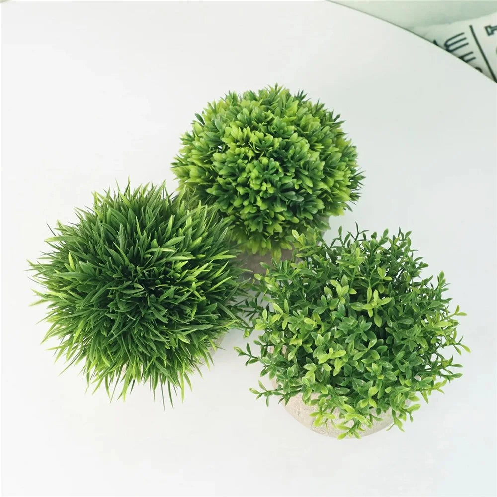 Simulation Plastic Potted Plant Artificial Grass Desktop Decoration for Living Room - PB07-20 - 4