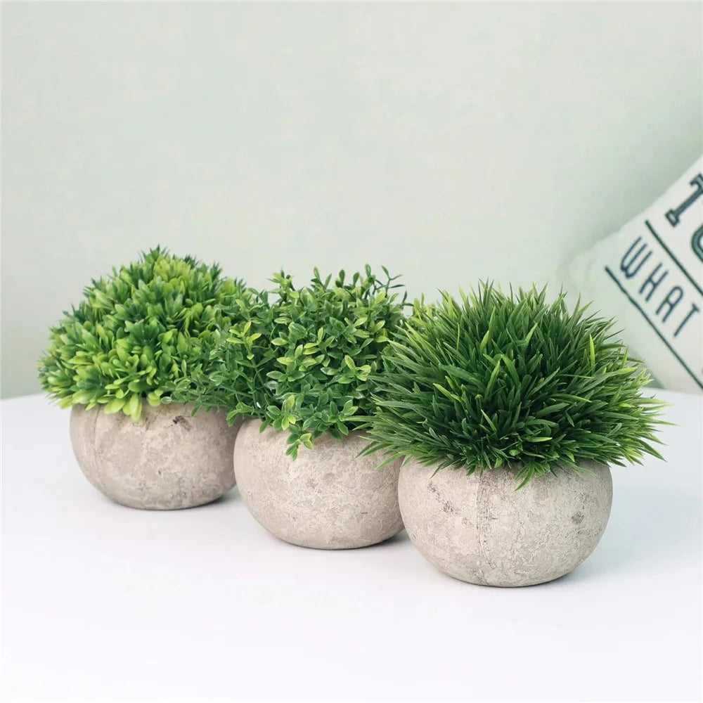 Simulation Plastic Potted Plant Artificial Grass Desktop Decoration for Living Room - PB07-20 - 5