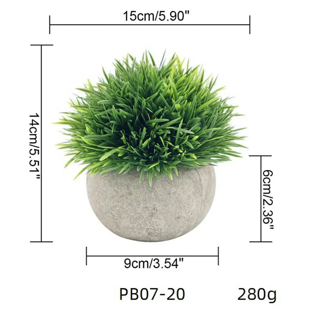 Simulation Plastic Potted Plant Artificial Grass Desktop Decoration for Living Room - PB07-20 - 7