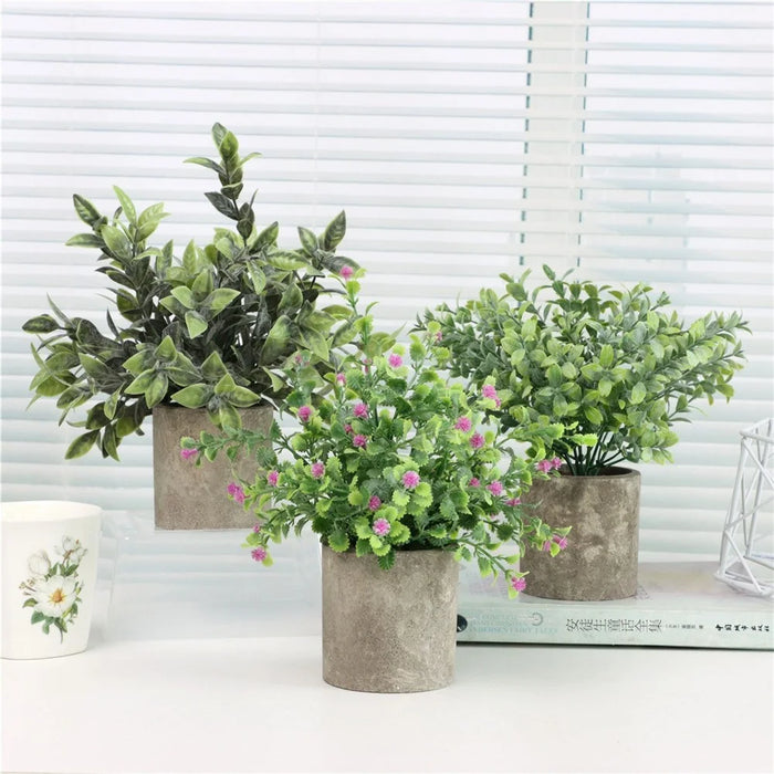 Artificial Grass Plastic Simulation Potted Plant Desktop Decoration for Living Room - PB05-10 - 2