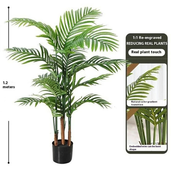 120cm Simulated Indoor Potted Green Plant Fake Areca Palm Living Room Floor Ornament - 3