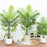 120cm Simulated Indoor Potted Green Plant Fake Areca Palm Living Room Floor Ornament, with White Square Pot - 2