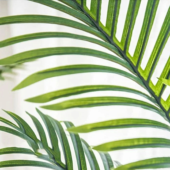 120cm Simulated Indoor Potted Green Plant Fake Areca Palm Living Room Floor Ornament, with White Square Pot - 4
