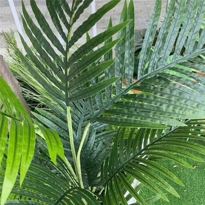 120cm Simulated Indoor Green Plant Fake Areca Palm Living Room Floor Ornament, with Woven Basket - 4