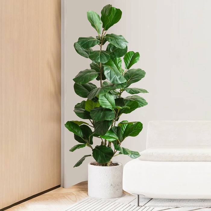 80cm Simulated Fiddle Leaf Fig Potted Plant Indoor Hall Decoration Green Plant Artificial Bionic - 2