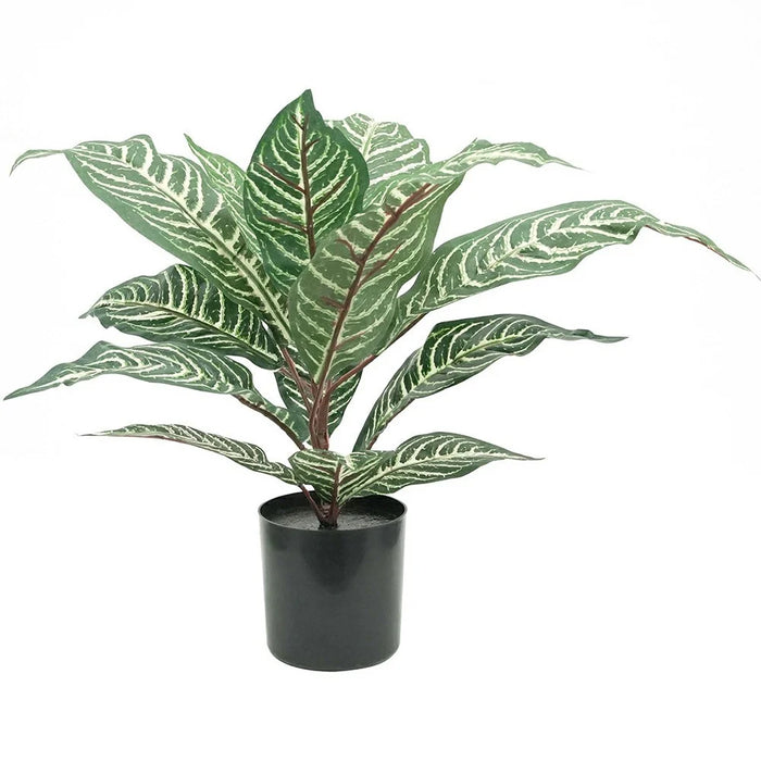 40cm Simulation Zebra Stripes Leaves Artificial Potted Plant Living Room Decoration - 1