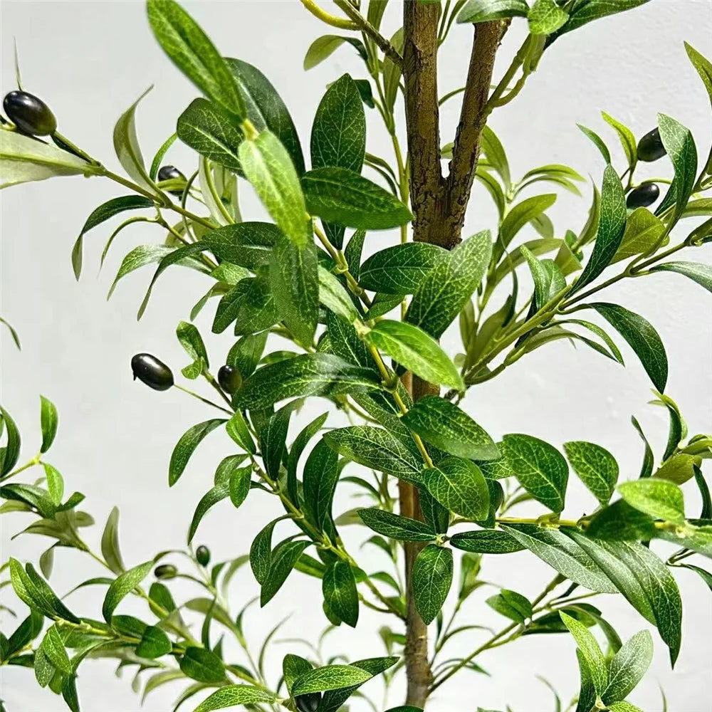 120cm Artificial Olive Tree Natural Wood Trunk Simulated Potted Plant Home Floor Decoration - 2