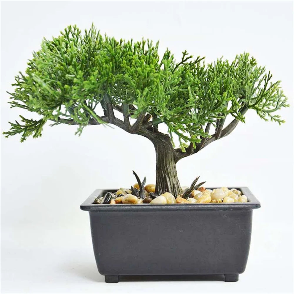 Living Room Simulation Green Plant Artificial Cypress Mini Potted Plant Office Desktop Decor - 2