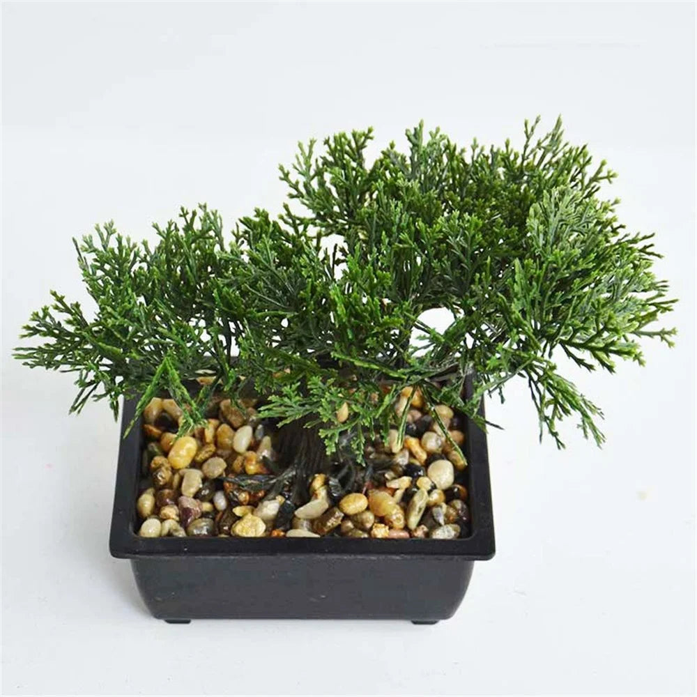 Living Room Simulation Green Plant Artificial Cypress Mini Potted Plant Office Desktop Decor - 4