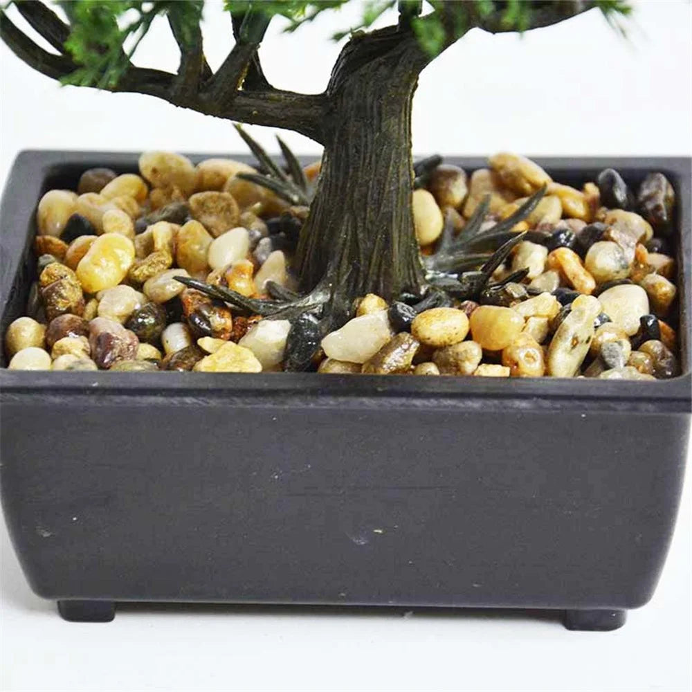 Living Room Simulation Green Plant Artificial Cypress Mini Potted Plant Office Desktop Decor - 5