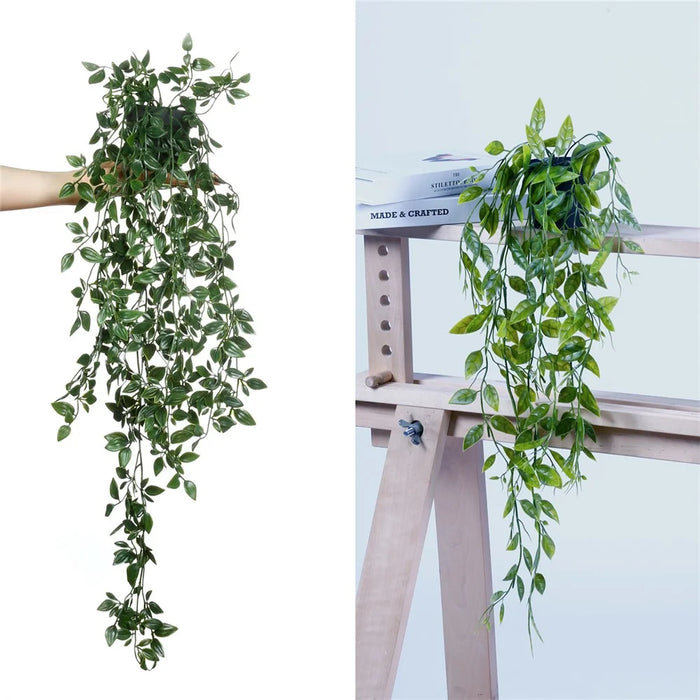 3Pcs / Set Hanging Potted Plant Simulation Eucalyptus Leaves Bonsai Home Decoration - TZ078-E+Green - 2