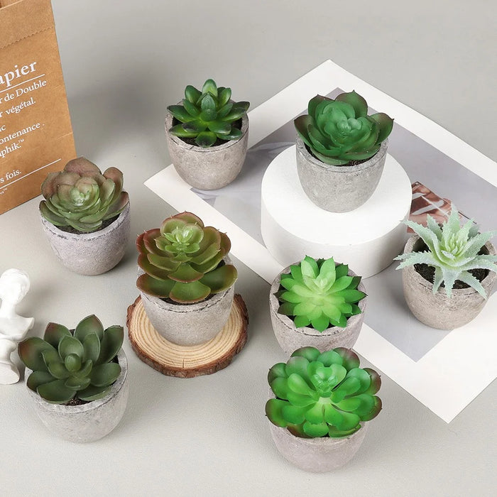 24Pcs Echeveria Simulation Succulents Evergreen Mini Bonsai Fake Plant Desktop Decor - 2