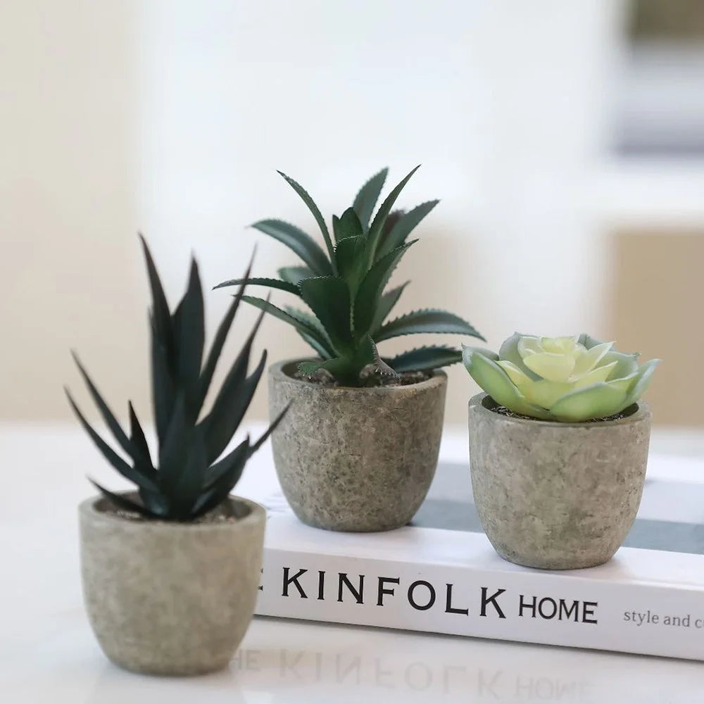 24Pcs Aloe Vera Simulation Succulents Mini Bonsai Fake Plant Desktop Decor - 2