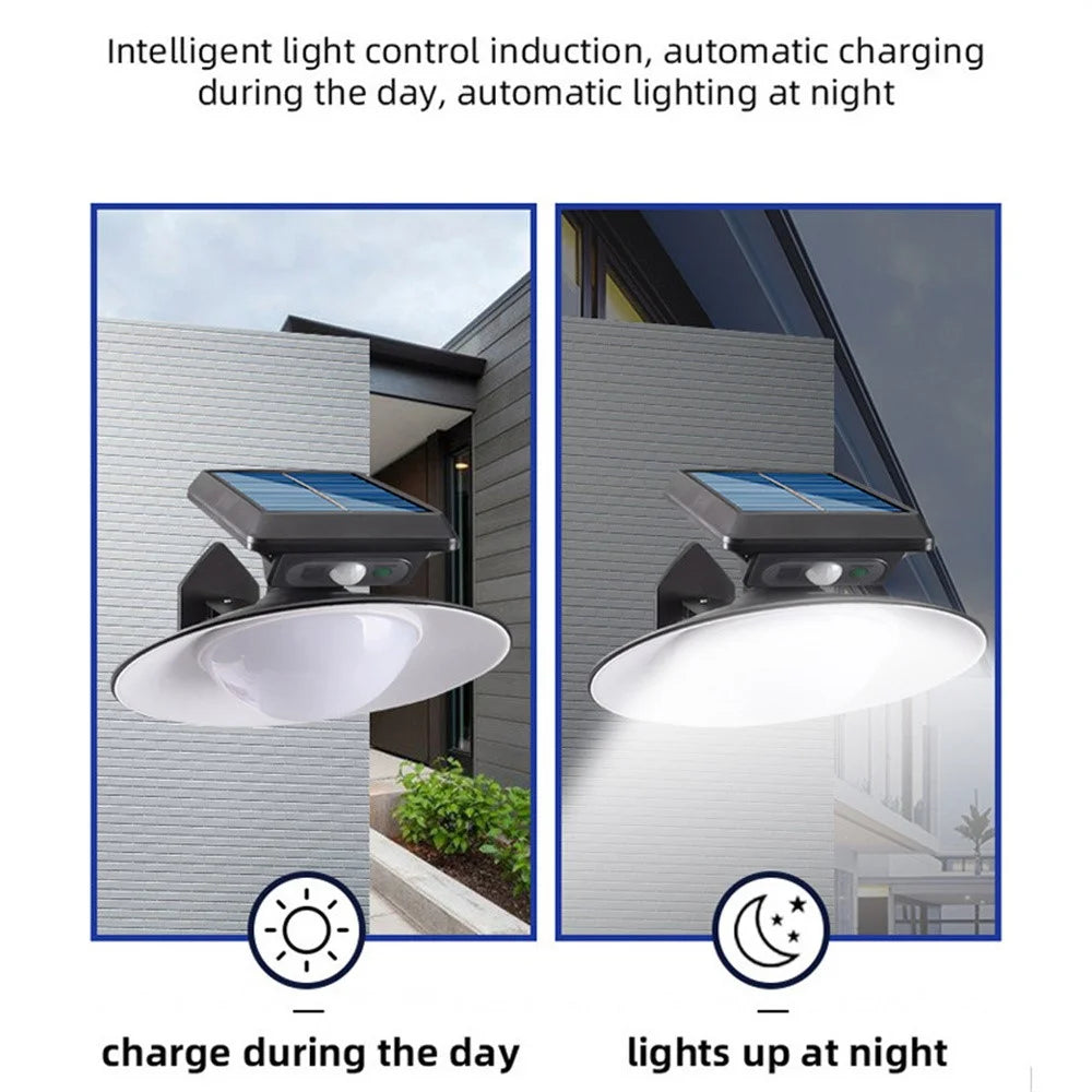 Outdoor Induction Solar Street Light Household Garden Garage LED Round Wall Light - 6