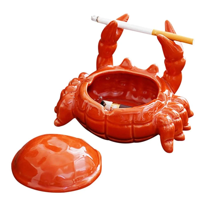 Crab Ashtray Ceramic Ashtray with Lid Lovely Creative Home Decoration - 2