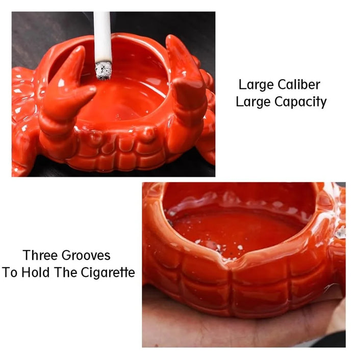 Crab Ashtray Ceramic Ashtray with Lid Lovely Creative Home Decoration - 3