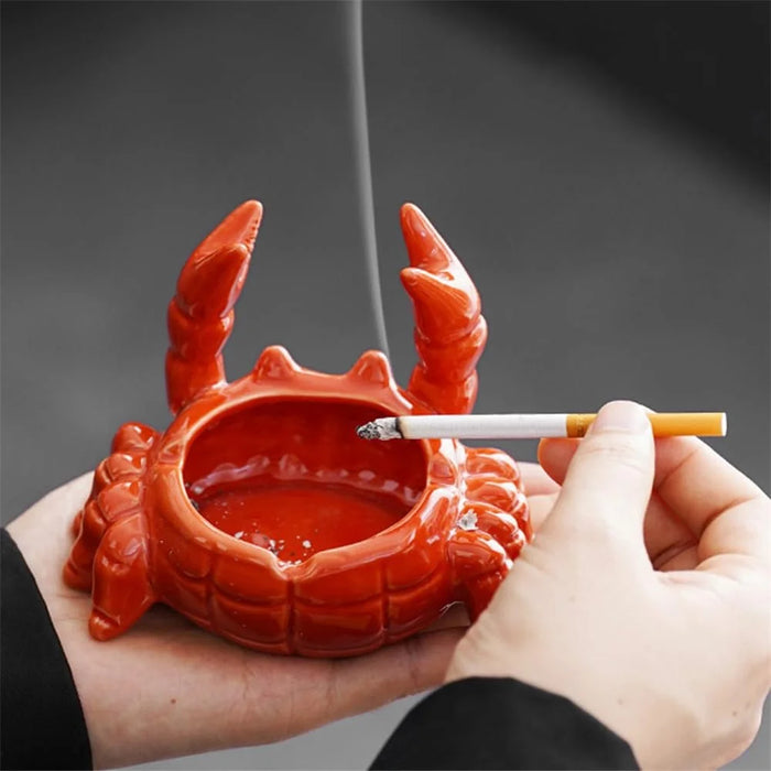 Crab Ashtray Ceramic Ashtray with Lid Lovely Creative Home Decoration - 6