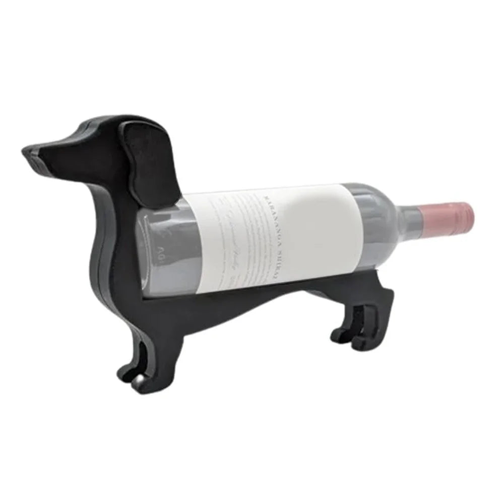 Dachshund Wine Bottle Holder Plastic Funny Sausage Dog Countertop Wine Rack Display Stand for Home - 1