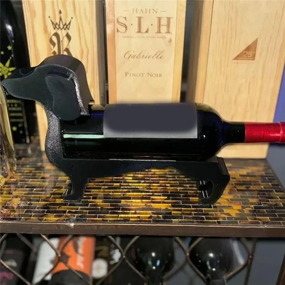 Dachshund Wine Bottle Holder Plastic Funny Sausage Dog Countertop Wine Rack Display Stand for Home - 4