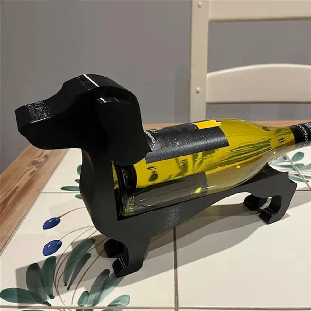 Dachshund Wine Bottle Holder Plastic Funny Sausage Dog Countertop Wine Rack Display Stand for Home - 5