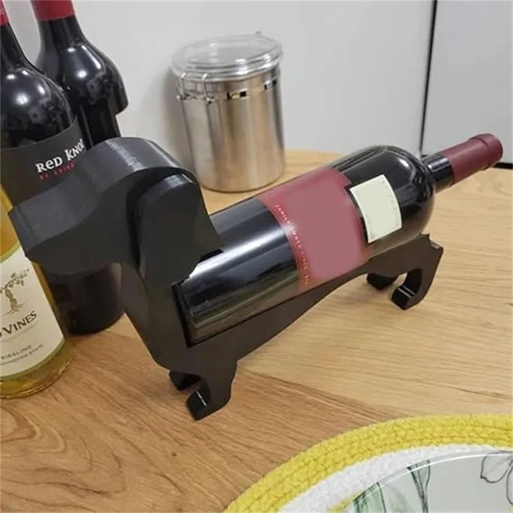 Dachshund Wine Bottle Holder Plastic Funny Sausage Dog Countertop Wine Rack Display Stand for Home - 6