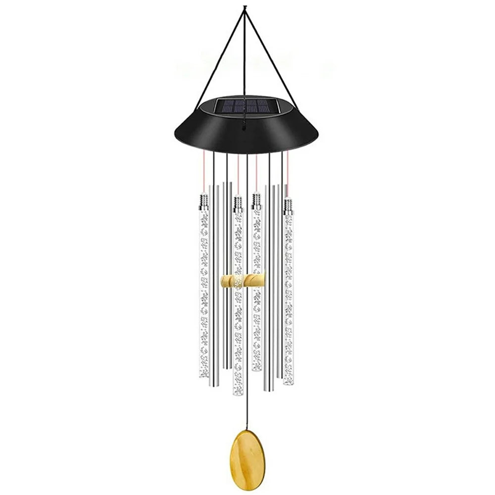 7 Color Changing LED Light Solar Powered Garden Yard Wind Chime Decorative Light - 1
