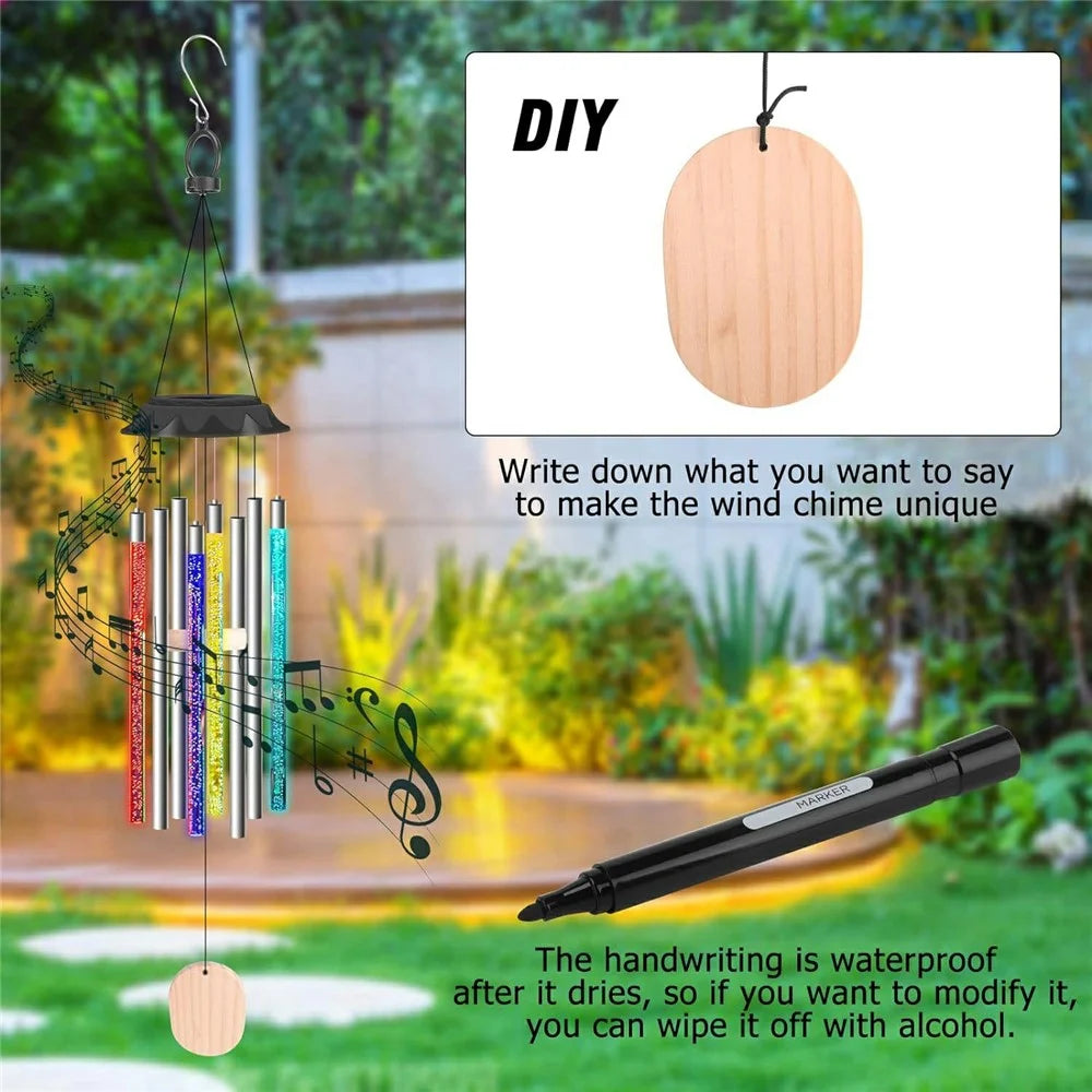 7 Color Changing LED Light Solar Powered Garden Yard Wind Chime Decorative Light - 5