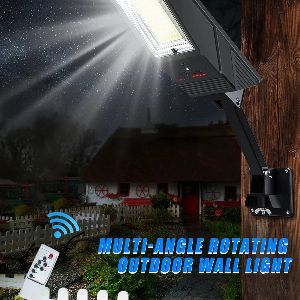 98LED Solar Outdoor Human Induction Light Waterproof Garden Yard Street Lamp with Remote Control - 7