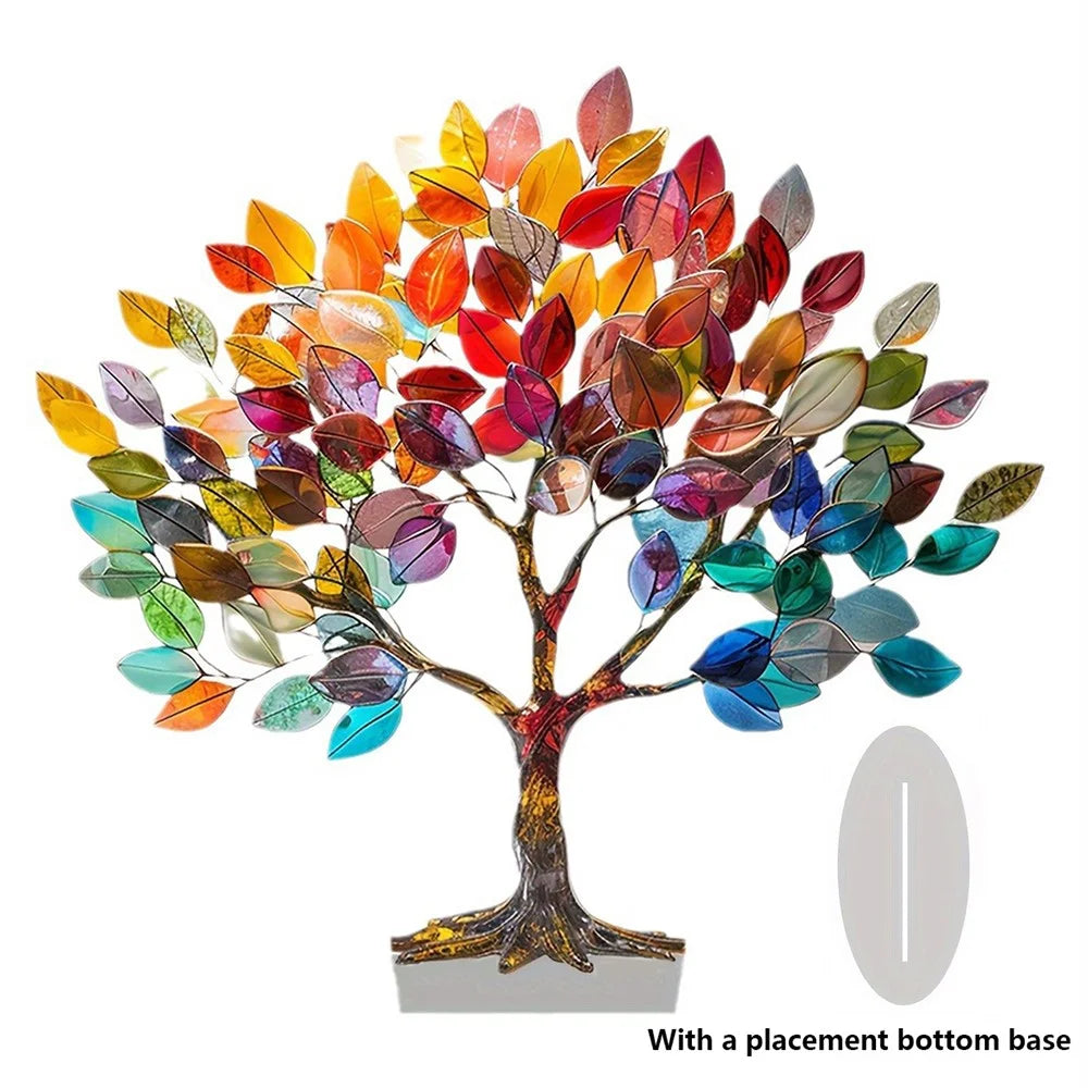 Aesthetic Tree Of Life with Base Desktop Decoration Acrylic Display Ornament for Office Cafe - 1