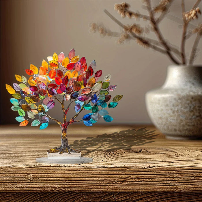 Aesthetic Tree Of Life with Base Desktop Decoration Acrylic Display Ornament for Office Cafe - 3