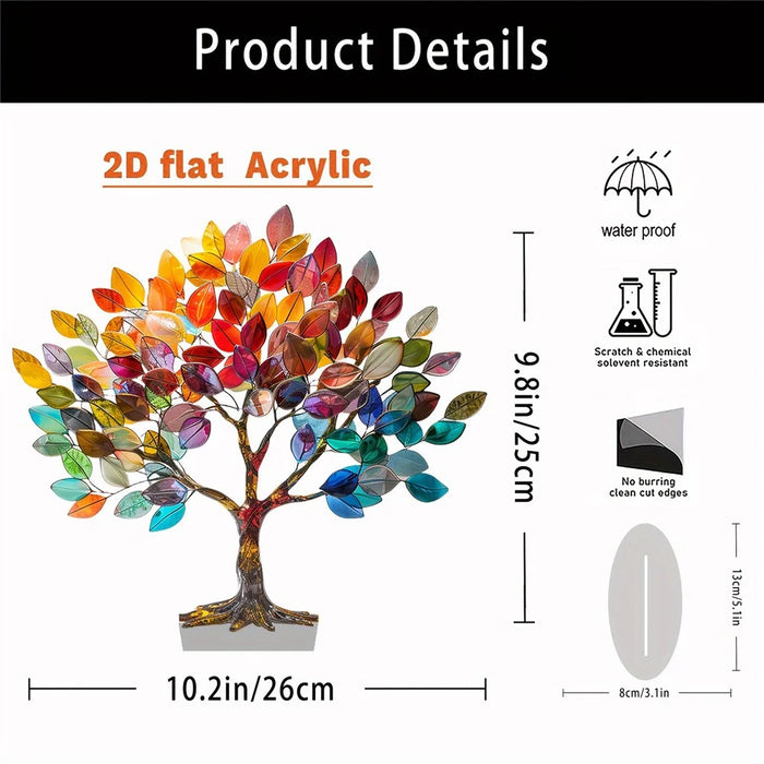 Aesthetic Tree Of Life with Base Desktop Decoration Acrylic Display Ornament for Office Cafe - 4