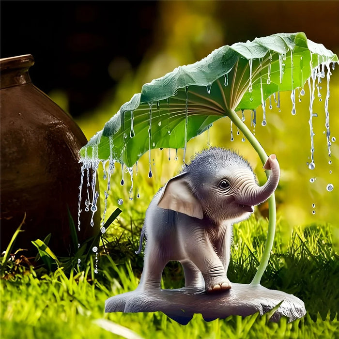 Acrylic Elephant Ground Plug Waterproof Potted Plant Home Scene Decoration - 3