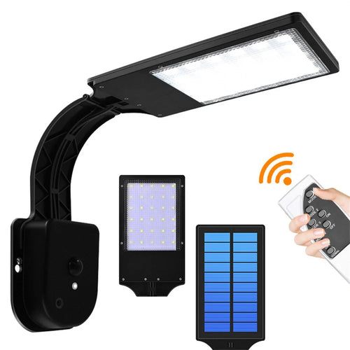 30 LED Solar Light Landscape Garden Outdoor Motion Sensor Wall Lamp with Remote Control - Black - 1