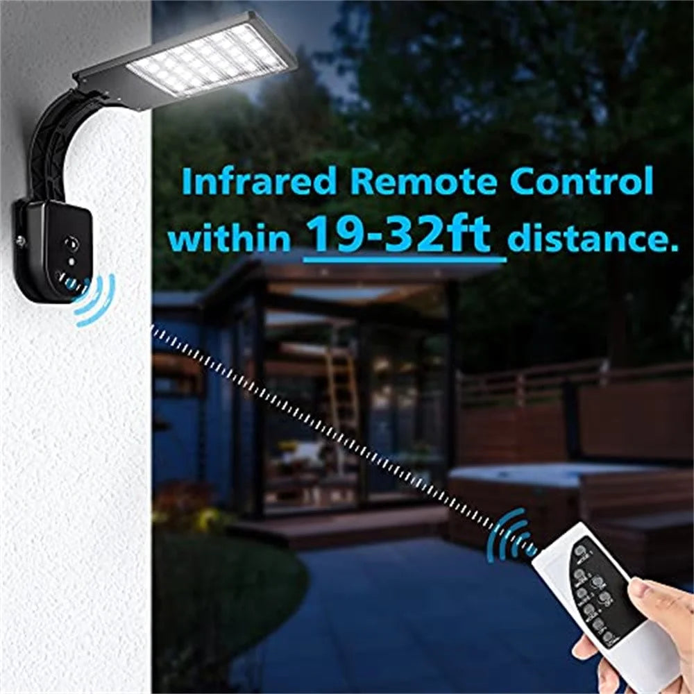 30 LED Solar Light Landscape Garden Outdoor Motion Sensor Wall Lamp with Remote Control - Black - 3