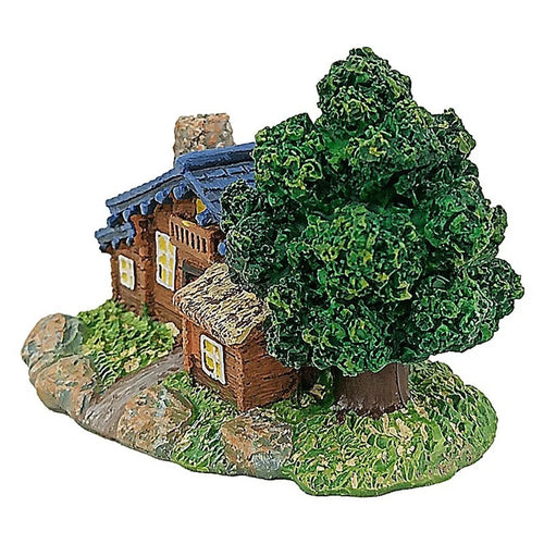 Wood Texture Cabin Ornament Bonsai Decoration Micro Landscape Garden Resin Craft - 1